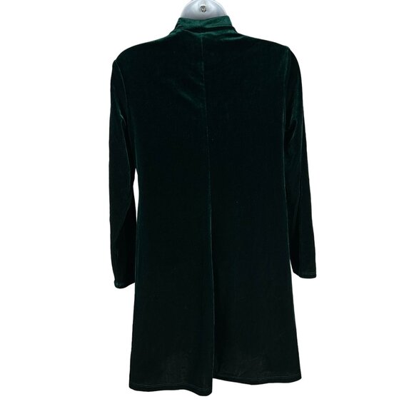 New Moves Green Velvet A-Line Dress With Turtleneck Long Sleeves Size 12.5 - Picture 3 of 6